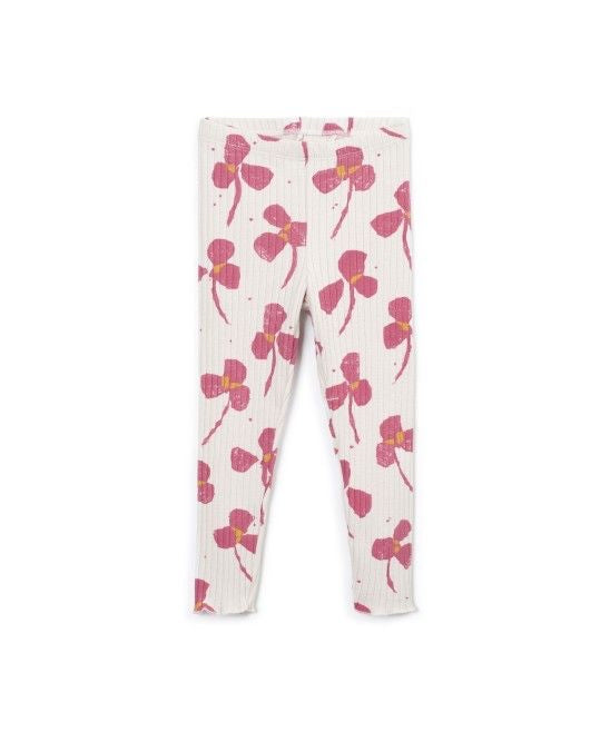 Leggings rib estampado flores rosas Kid