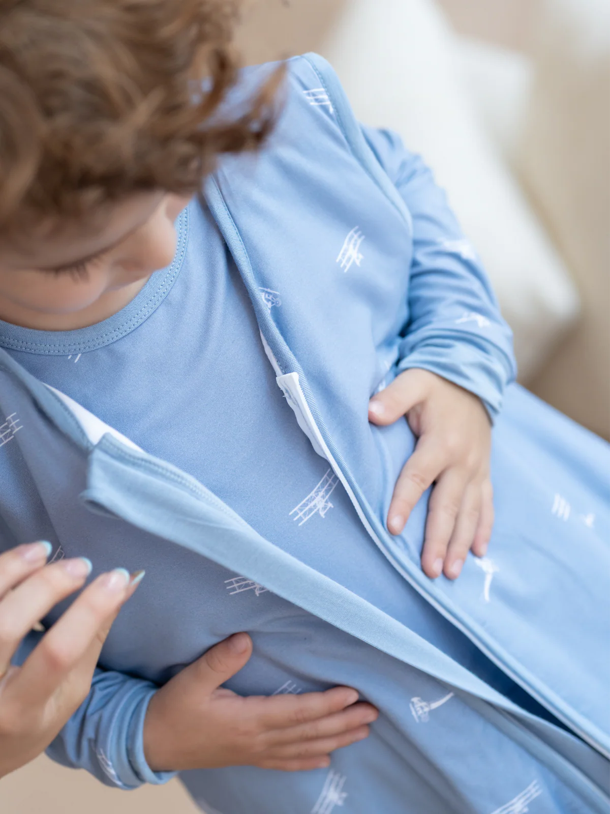 Saco con pies aviones